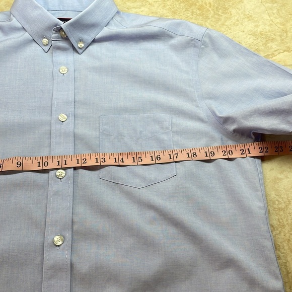 Untuckit Men Shirt Pio Cesare Button Down Short Sleeve Wrinkle Free Blue Size M - Picture 7 of 11